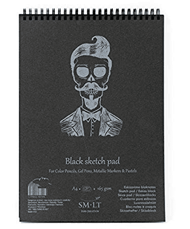 SM.LT černý skicovací blok A4 165g kroužková vazba