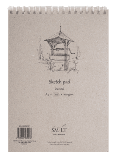 SM.LT Skicák Natural A4 100 listů kovová kroužková vazba