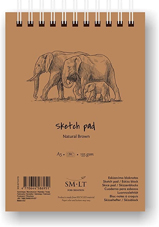 SM.LT skicák Natural Brown A5 135g hnědý papír