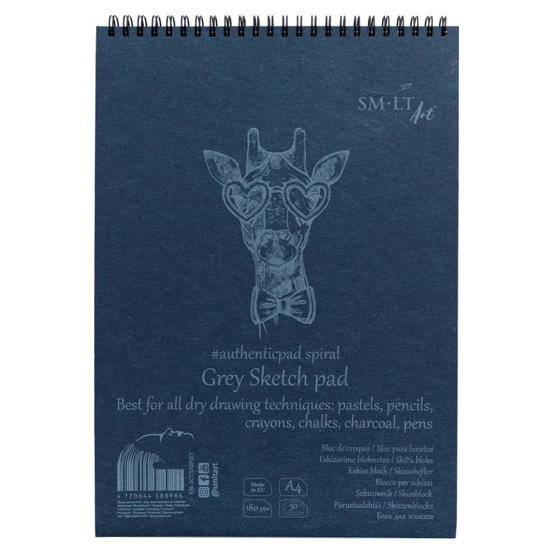 Kreslení suchou technikou šedý skicák SM.LT A5