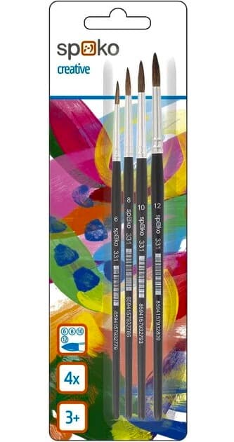 Spoko školní štětce S033101304 sada 4 kusů