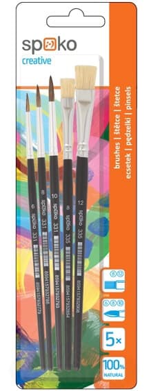 Spoko školní štětce S033901305 sada 5 kusů