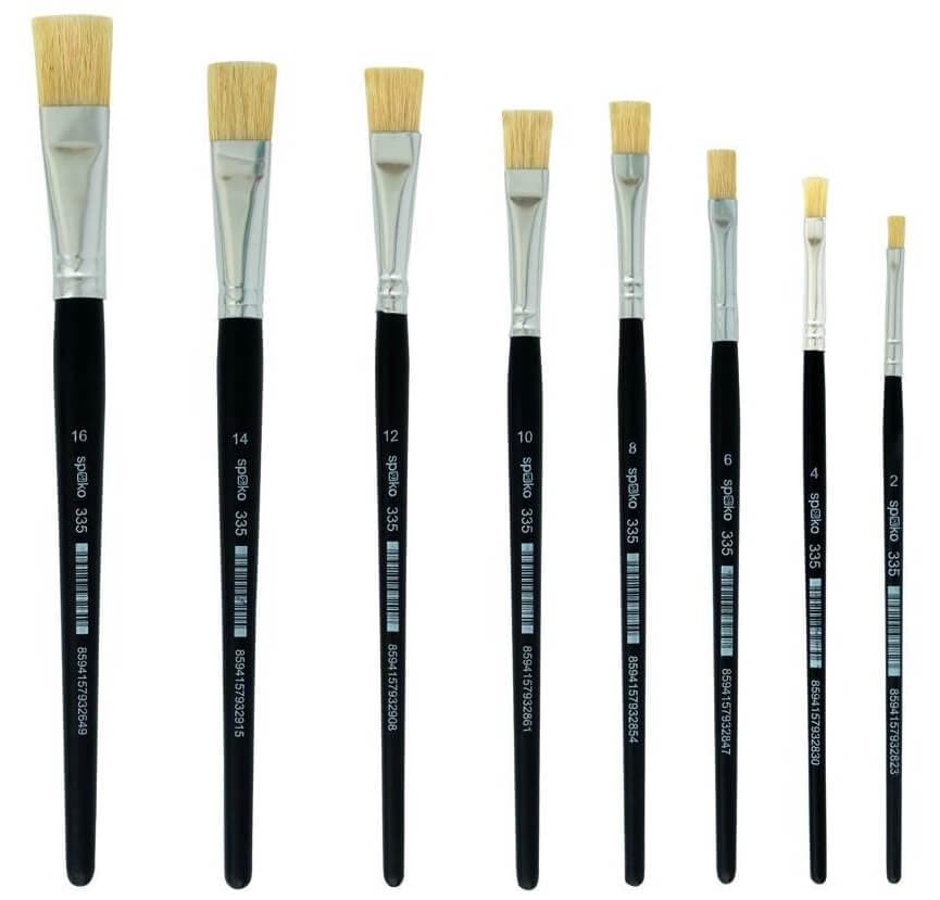 Detail štětin plochého školního štětce Spoko 335-16