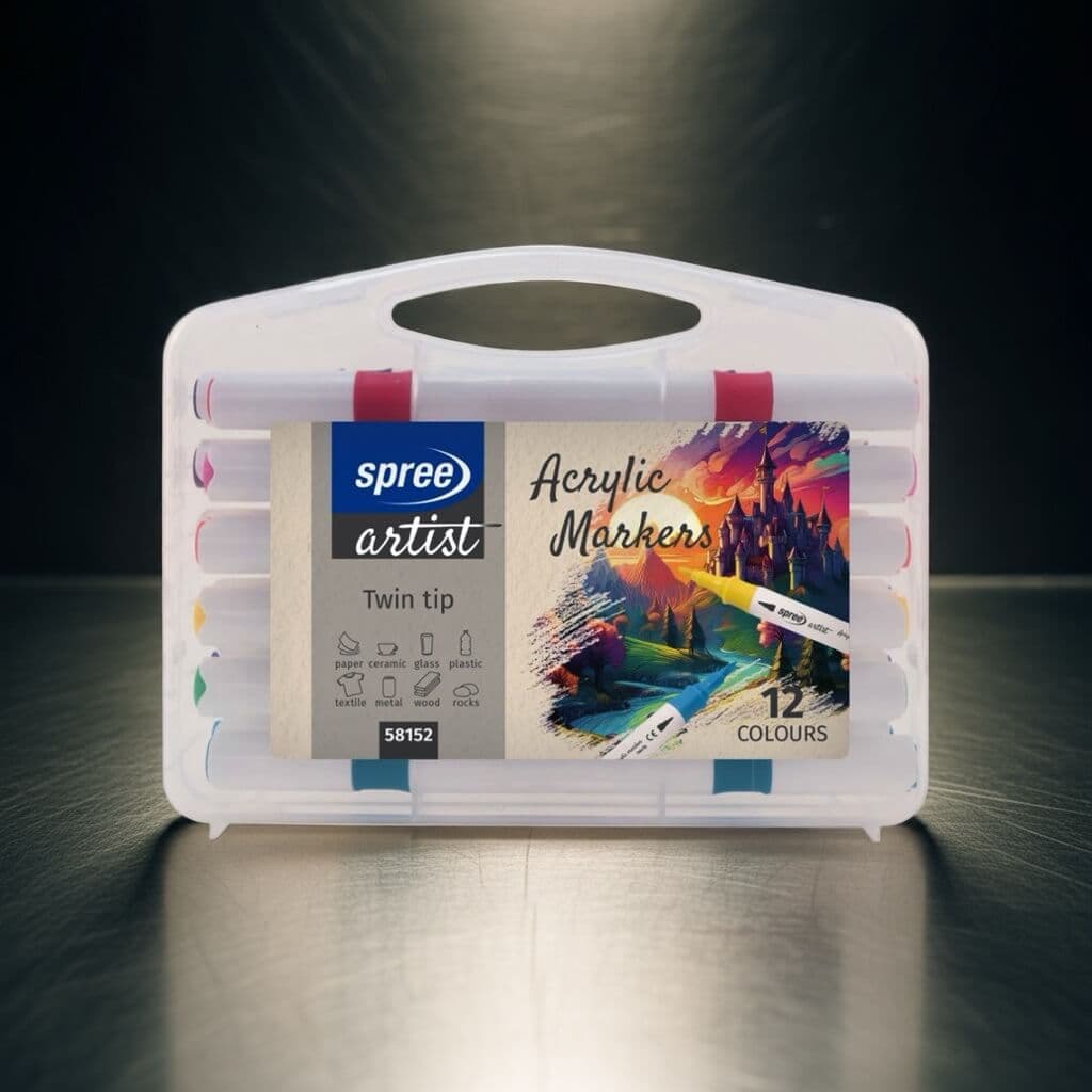 Spree Art Twin Tip akrylové markery 12 barev sada