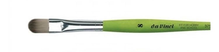 Detail syntetického štětce DaVinci zelený jazýček velikost 8