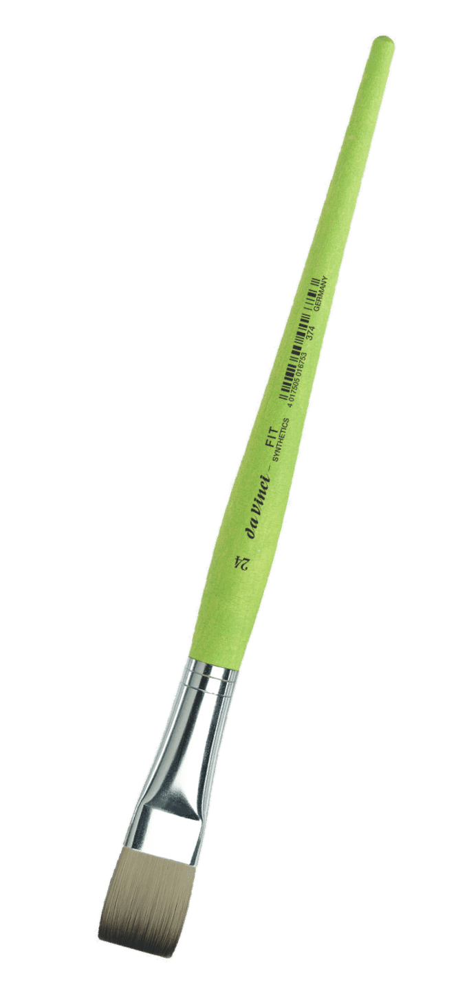 DaVinci zelený plochý štětec 374-24 syntetický krátký