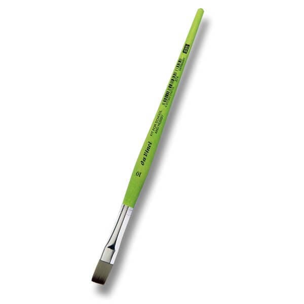 DaVinci zelený plochý štětec 374 krátký syntetický