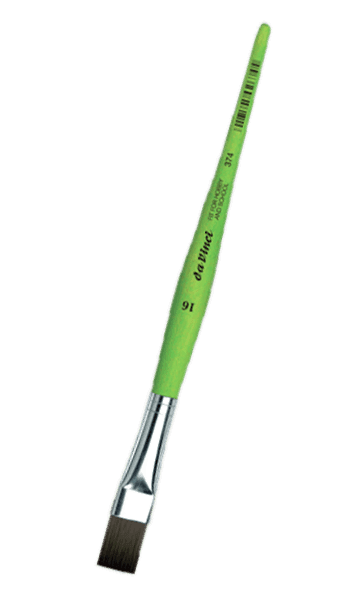 DaVinci zelený plochý štětec 374-16 syntetický krátký