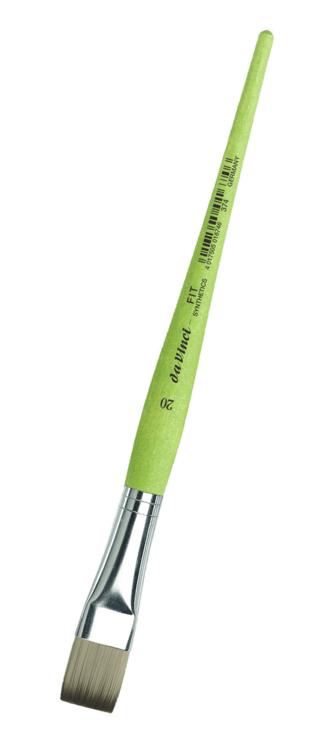 DaVinci zelený plochý štětec 374-20 syntetický krátký