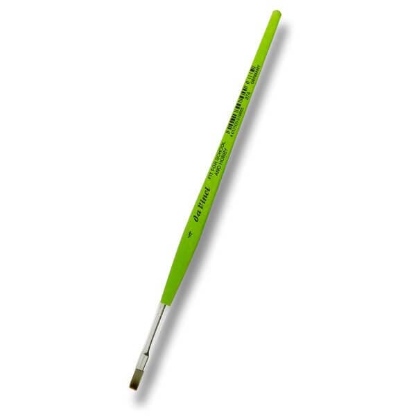 DaVinci zelený plochý štětec 374-4 syntetický krátký