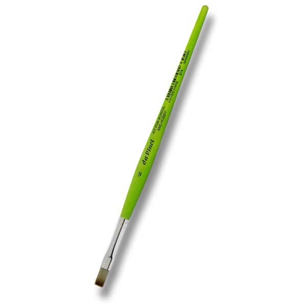 DaVinci zelený plochý štětec 374 syntetický krátký