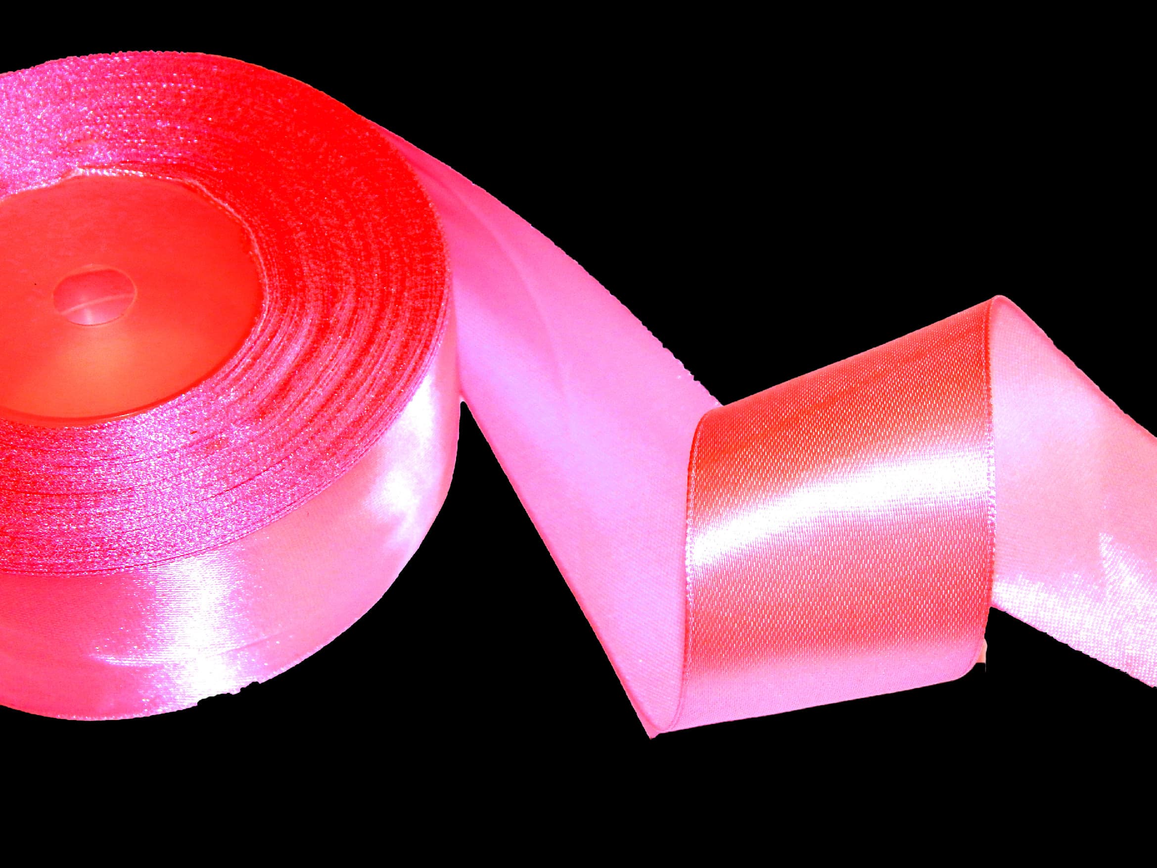 AKSA saténová stuha růžová neon 12mm dekorační