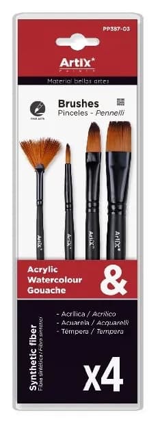 Syntetické štětce Artix PP387-03 sada 4 kusů malování