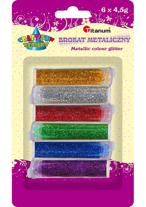 Sypké glitry Titanium sada 6 barev po 4,5g