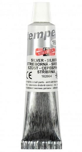 Koh-i-Noor stříbrná metalická temperová barva 16 ml