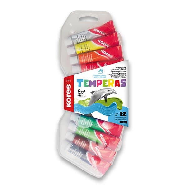 Kores temperové barvy sada 12 barev 12 ml