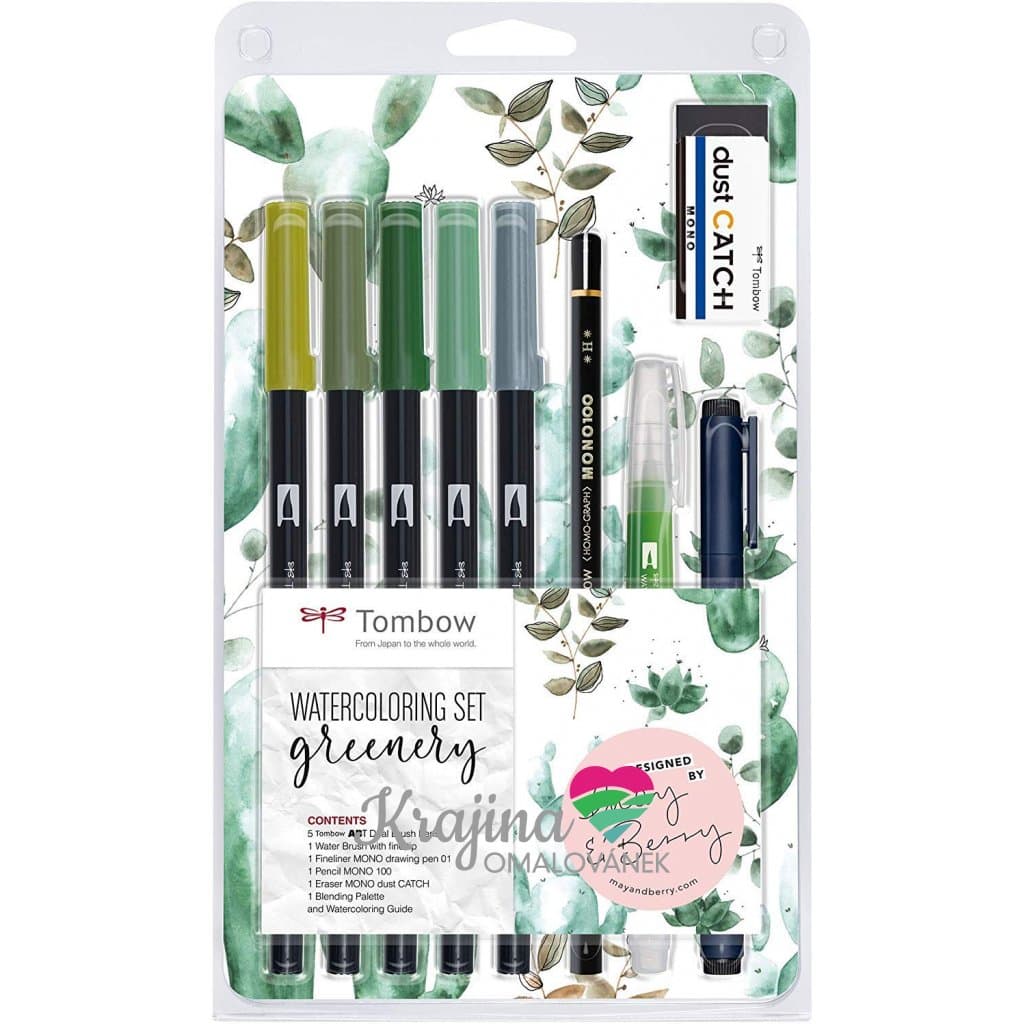 Tombow Advanced Lettering Greenery set barevných popisovačů