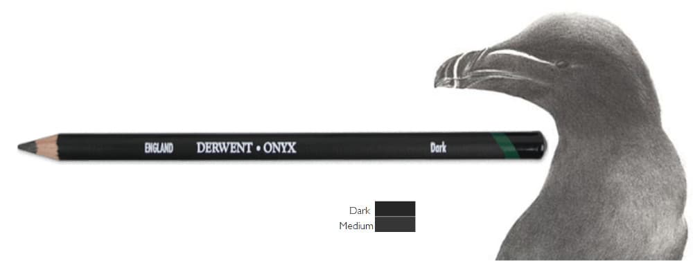 Detail hrotu Derwent Onyx Dark grafitová tužka