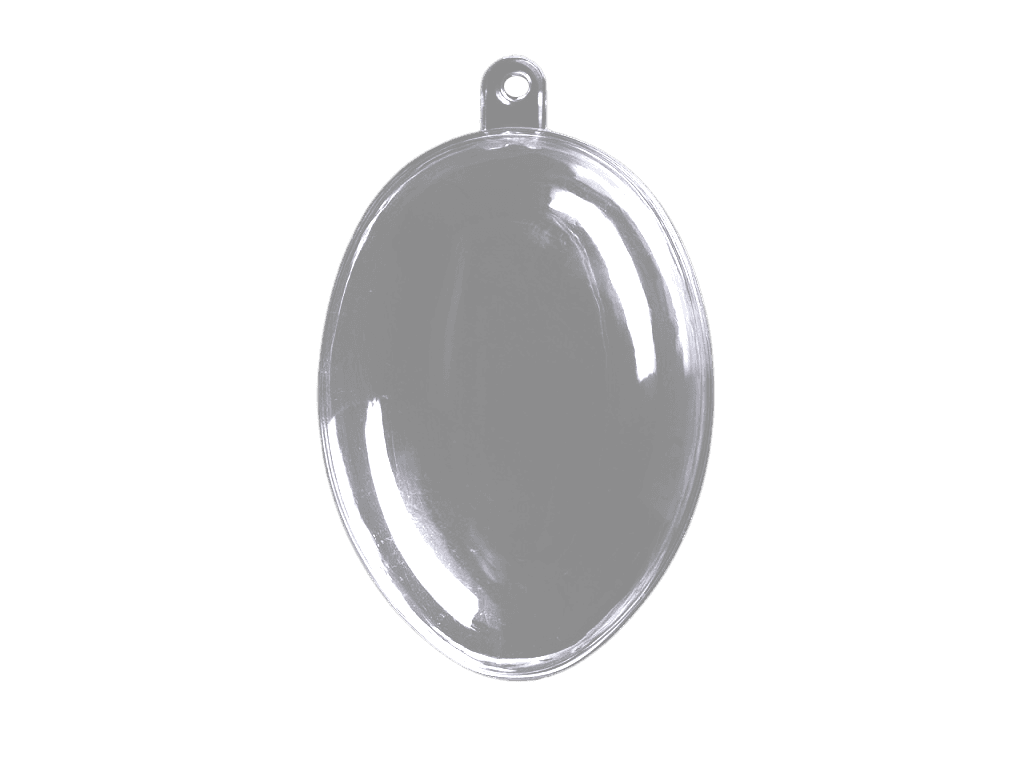 Plastová čirá vajíčka 8 cm se závěsem balení 4 ks