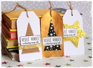 Heyda béžové visačky sada provázek použití