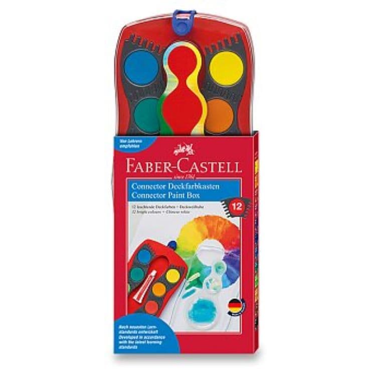 Faber-Castell vodové barvy sada 12 barev 30mm spojovací
