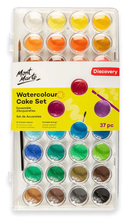 Mont Marte vodové barvy sada 36 ks se štětcem
