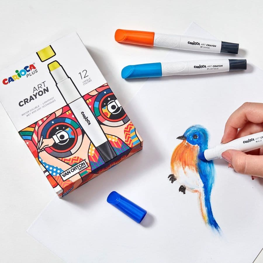 Použití voskovek Carioca PLUS na papír detaily plochy