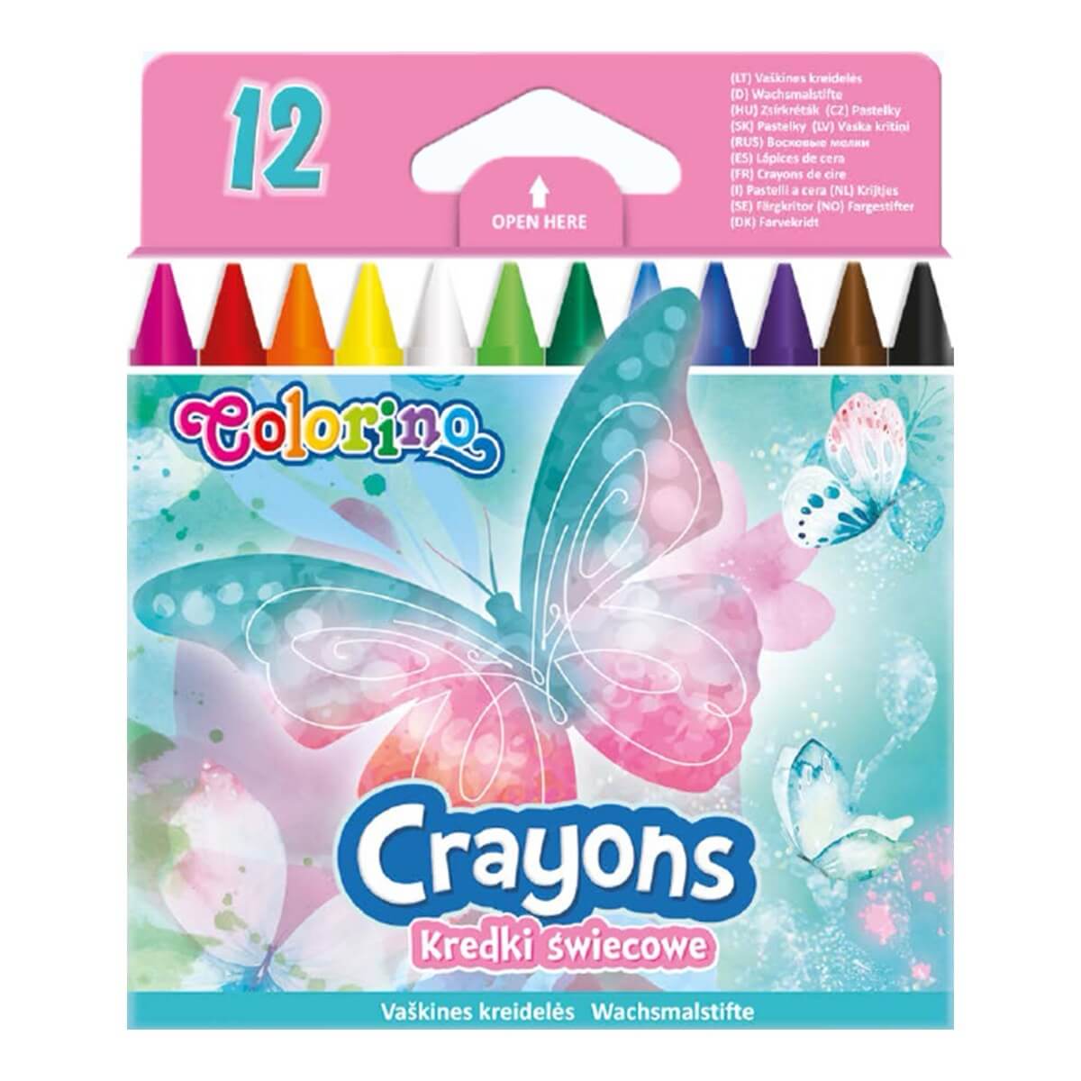 Colorino voskovky Motýlová edice sada 12 barev