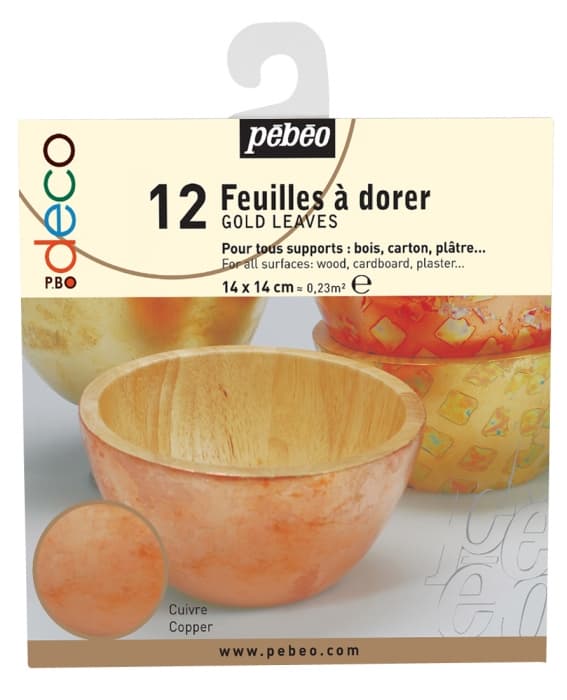 Pébéo zlaté listy měděné 12 kusů malířské potřeby
