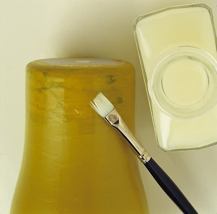 Použití stříbrných zlatých listů Pébéo při malbě