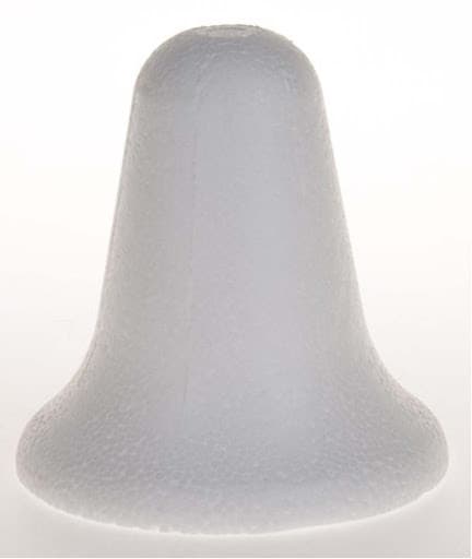 Detail povrchu polystyrenového zvonku 90 mm bílý