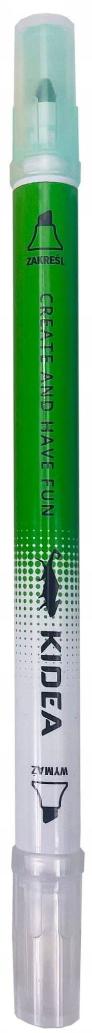 Kidea zvýrazňovač 2v1 zelený vymazatelný s gumou