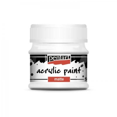 Pentart matná akrylová barva bílá 50 ml