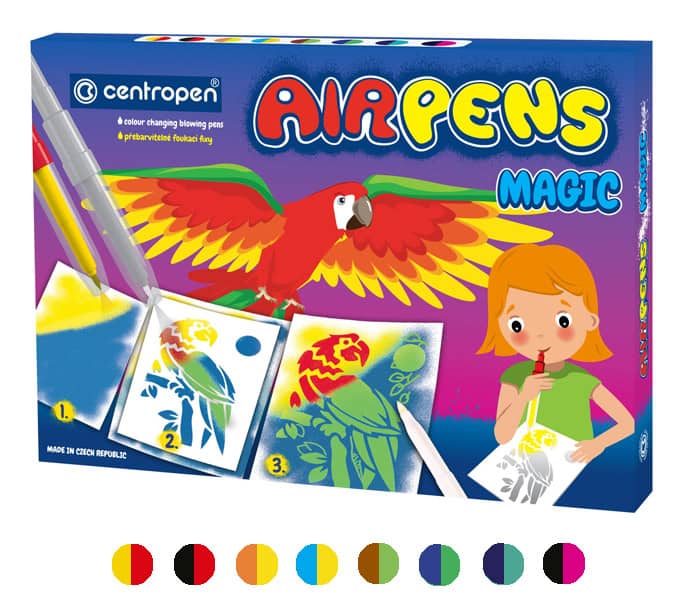 Foukací fixy Centropen Magic se šablonami A5 A4