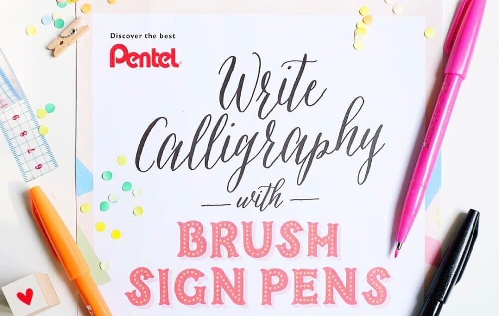 Pentel Brush Pen Sign SES15 růžový z boku