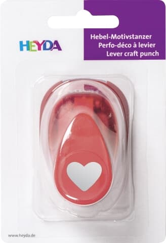Heyda děrovač ozdobný srdce 15 mm čelní pohled