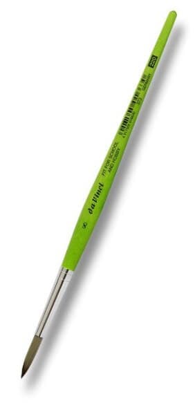 Štětec DaVinci zelený kulatý 373 - 8 krátký syntetický