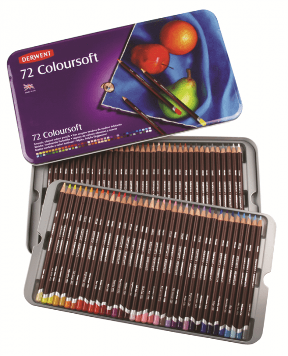 Umělecké pastelky Derwent Coloursoft rozložená sada barev