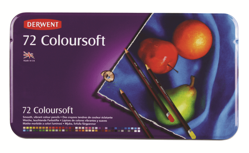Klasické pastelky Derwent Coloursoft 72 ks při kreslení