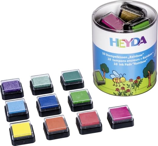 Razítkovací polštářky Heyda sada 4888470 duha 10 kusů