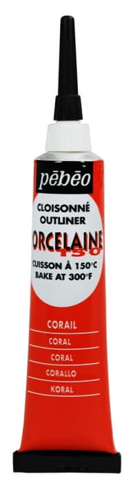 Pébéo Porcelaine 150 červená korálová kontura 20 ml