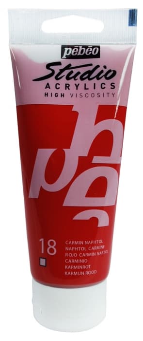 Akrylová barva Pébéo Studio Acrylic karmín naphtol 100 ml