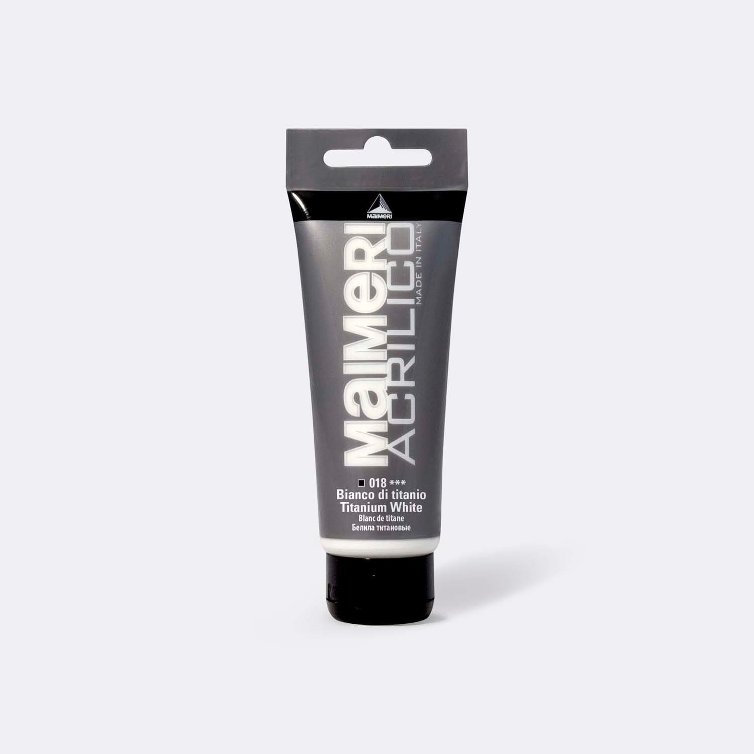 Maimeri Acrilico bílá titanová akrylová barva 200 ml