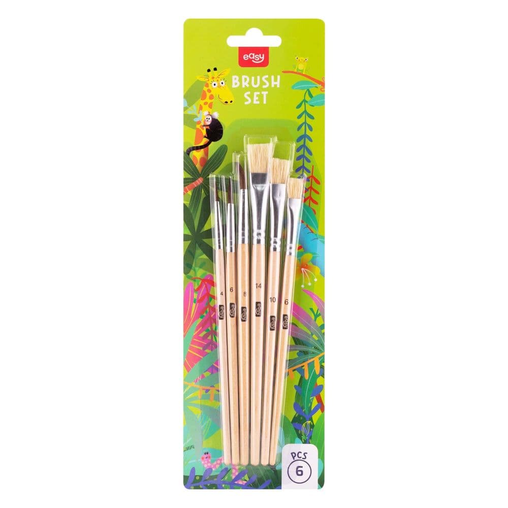 Easy Kids školní štětce sada 6 ks přírodní štětiny