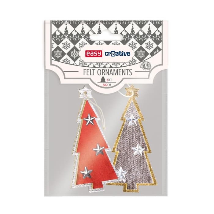 Easy filcové lesklé vánoční stromečky dekorace 2ks balení