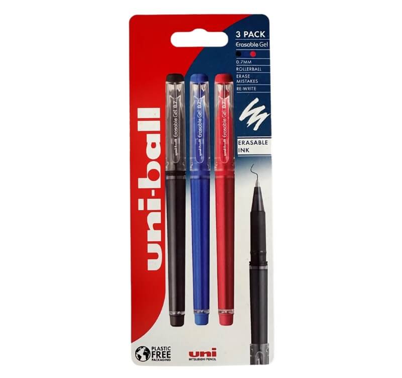 UNI Gelové gumovací pero Erasable Gel s víčkem - 0,7 mm modré