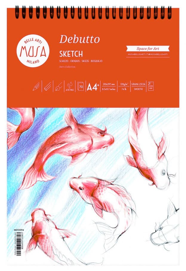 Musa Debutto Sketch blok A4 120g kroužková vazba