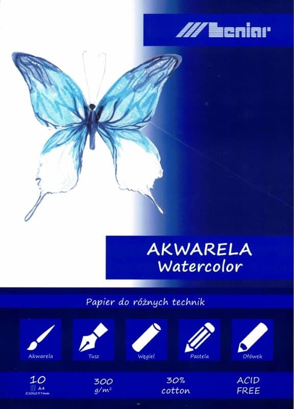 Leniar blok akvarelových papírů A4 300g 10 listů
