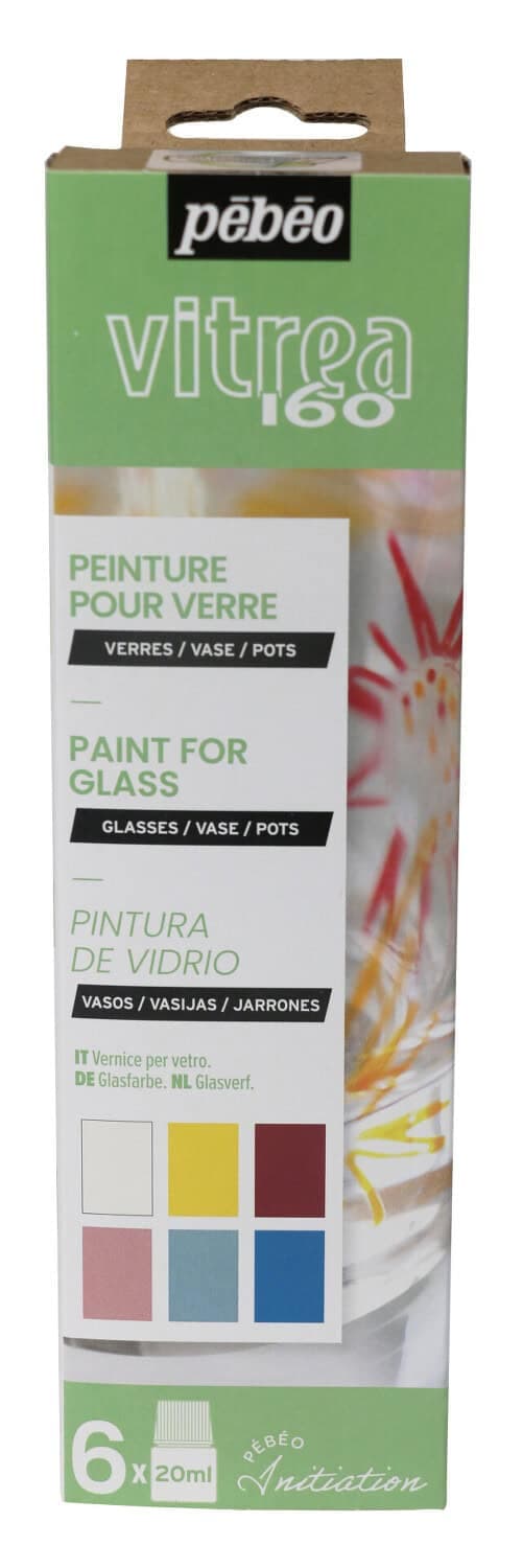 Pébéo Vitrea 160 lesklá sada barev na sklo 6×20 ml