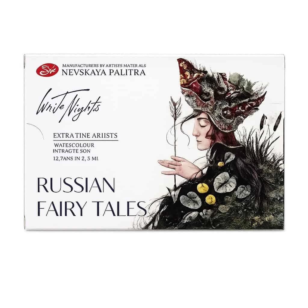 Akvarelové barvy White Nights, sada Russian Fairy Tales, 12x2,5 ml